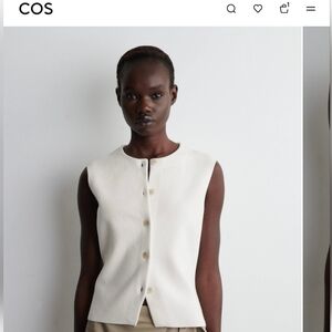 Cos White Knit Cotton Vest Top, Size XS